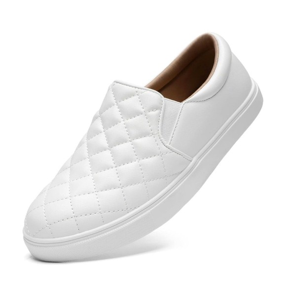 Shoes - Brand New Maichal Loafers Quilted Women Shoe Size 10 Slip on White Shoe